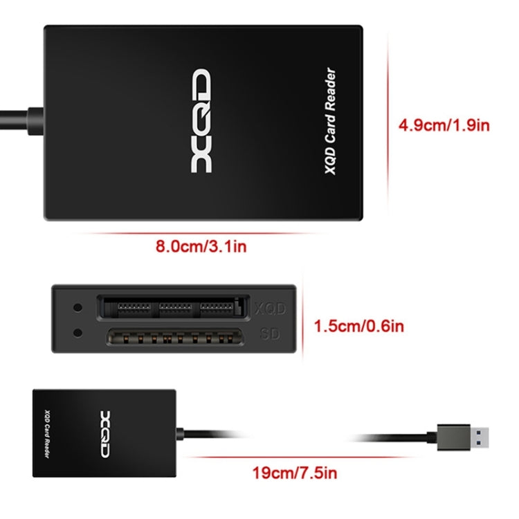 Rocketek CR312-A USB3.0 SD/XQD 2-in-1 Card Reader, USB3.0