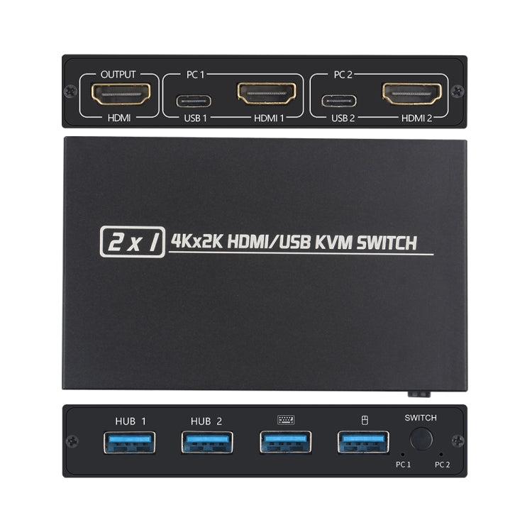 AM-KVM201CL Commutateur HDMI/USB/KVM 2x1 4Kx2K, AM-KVM201CL