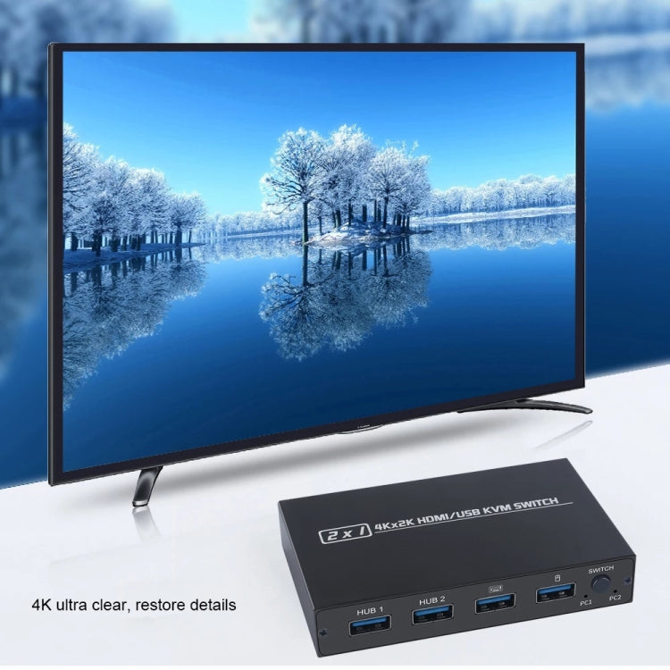 AM-KVM201CL Commutateur HDMI/USB/KVM 2x1 4Kx2K, AM-KVM201CL