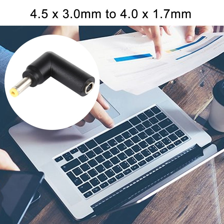 4.5 x 3.0mm Female to 4.0 x 1.7mm Male Angled Adapter Connector, 10 Pieces, 4.5x3.0mm to 4.0x1.7mm