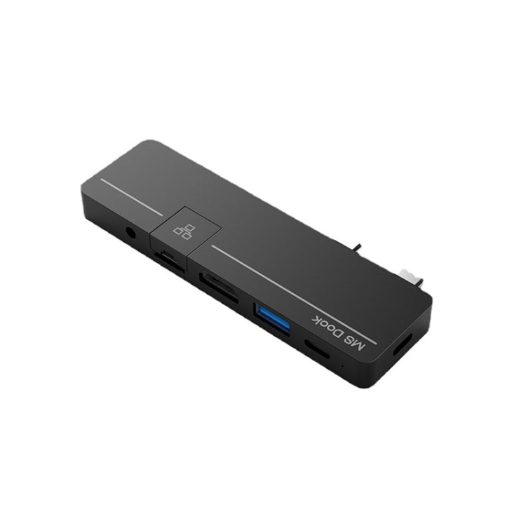 Rocketek SHX6 Adaptateur HUB de station d'extension multifonctionnel à deux ports Type-C avec LAN, SHX6