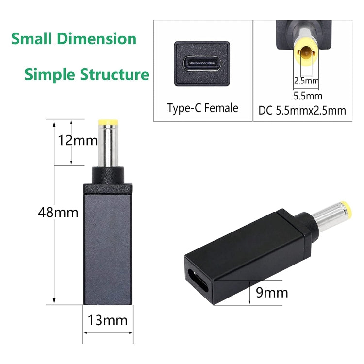Connecteur adaptateur mâle PD 18,5 V-20 V 5,5 x 2,5 mm., 5.5x2.5mm