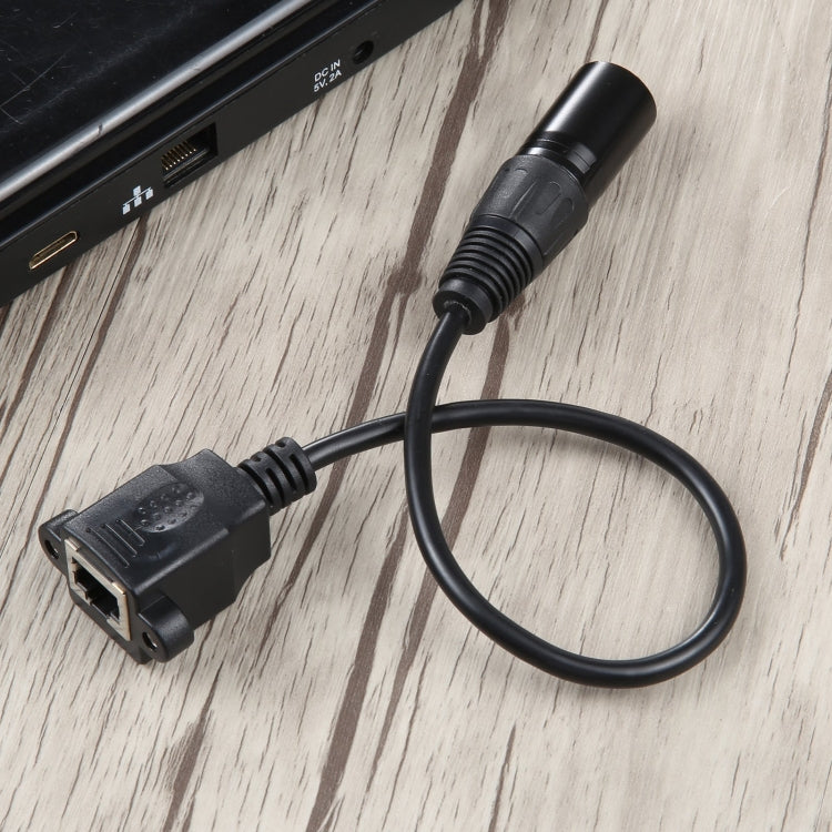 Câble Ethernet XLR mâle à RJ45 femelle 30 cm pour gaming