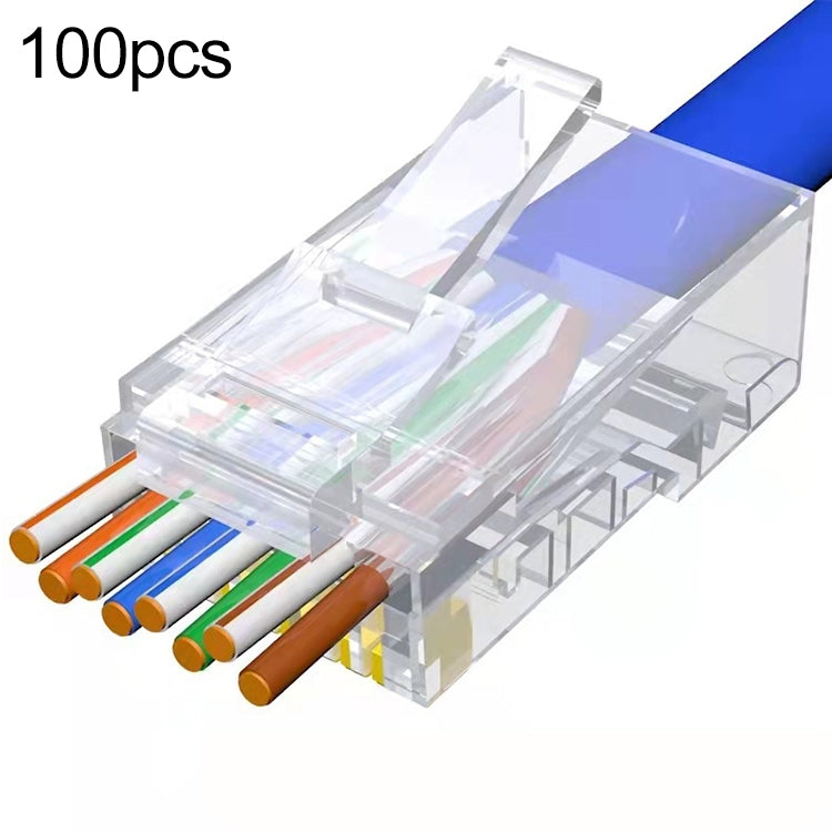 Connecteur Cat5e RJ45, 100 pièces, prise modulaire non blindée, or : 3u, Cat5e Unshielded Pass Through