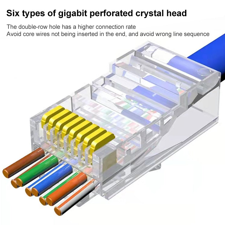 Connecteur Cat5e RJ45, 100 pièces, prise modulaire non blindée, or : 3u, Cat5e Unshielded Pass Through
