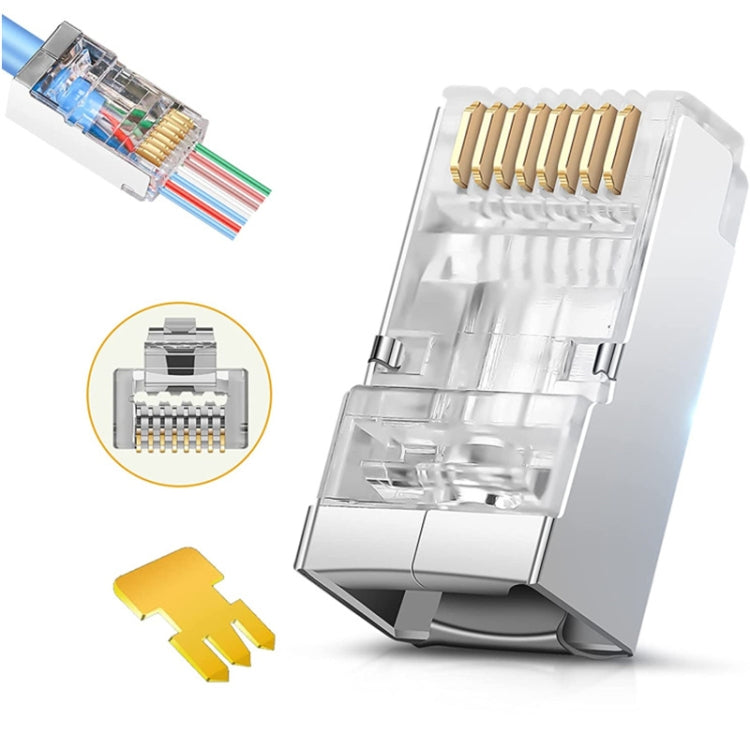 Cat6e Shielded RJ45 Connector - 100 pieces for Gaming PC