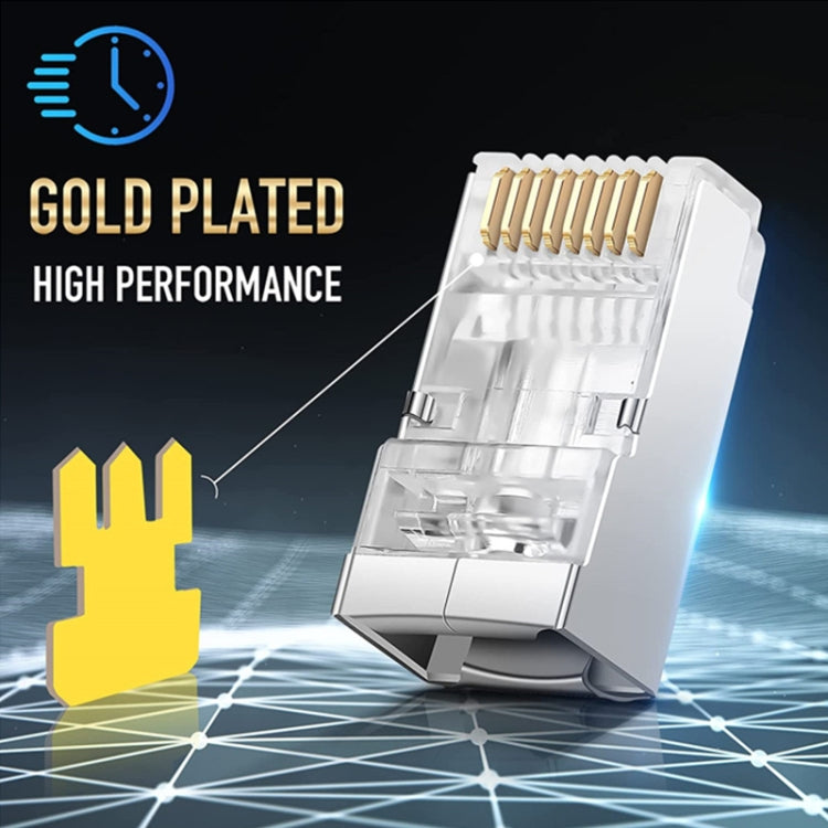 Cat6e Shielded RJ45 Connector - 100 pieces for Gaming PC