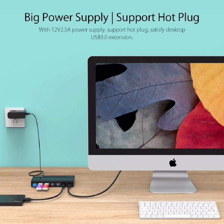 ORICO 7-Port USB 3.0 Hub for PCs and Smartphones - High-Speed