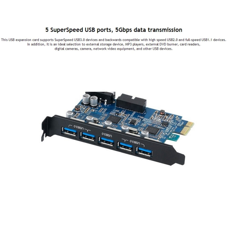 Carte PCI Express USB 3.0 5 ports pour PC - Ultra rapide 5