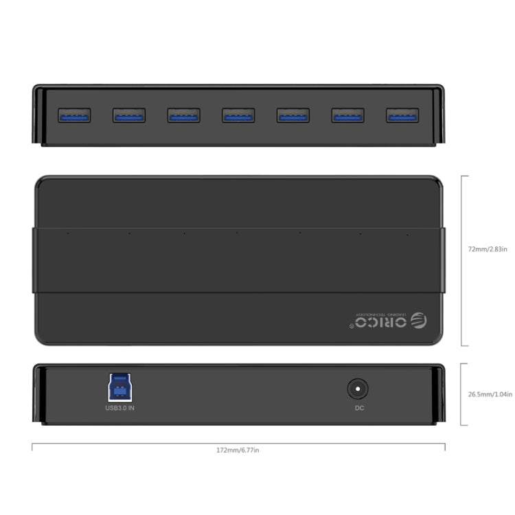 Hub USB 3.0 ORICO H7928-U3 pour PC - 7 ports pratiques