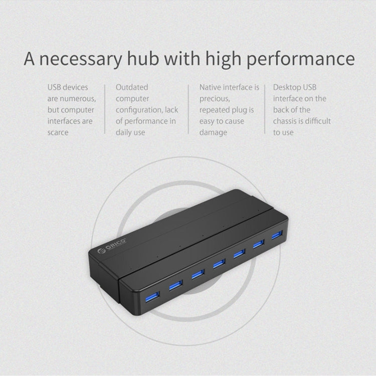 Hub USB 3.0 ORICO H7928-U3 pour PC - 7 ports pratiques