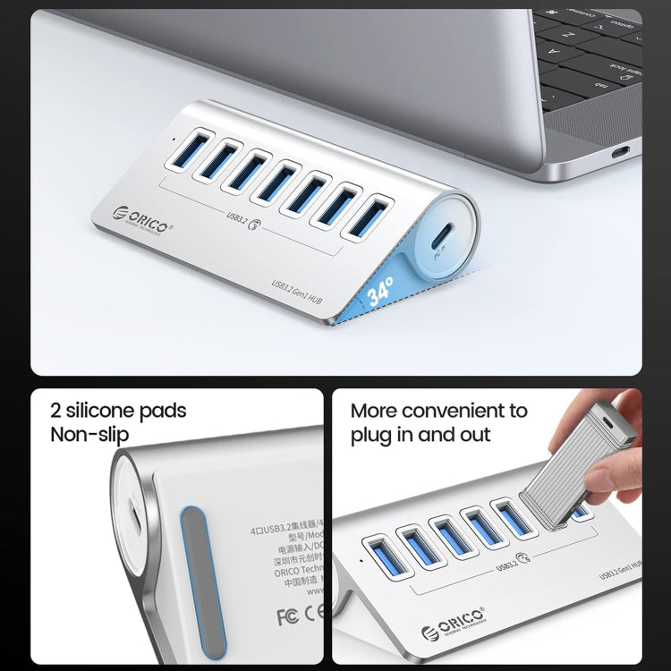 HUB USB 3.2 7 ports en aluminium pour PC et gaming - ORICO