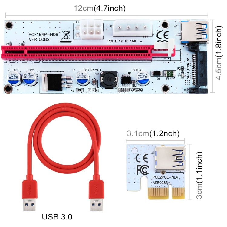 Adaptateur Riser PCI-E 1x à 16x USB 3.0 pour Gaming PC