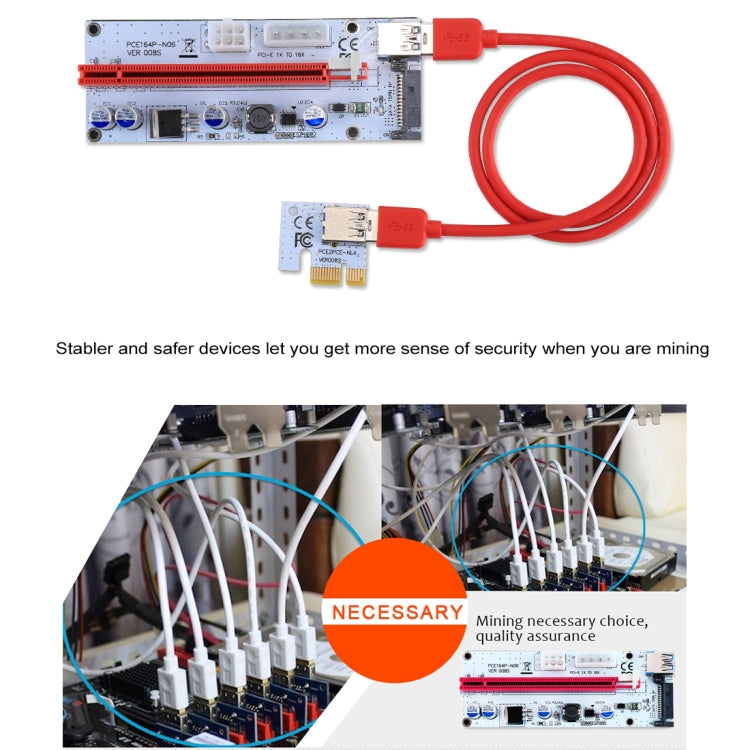 Adaptateur Riser PCI-E 1x à 16x USB 3.0 pour Gaming PC