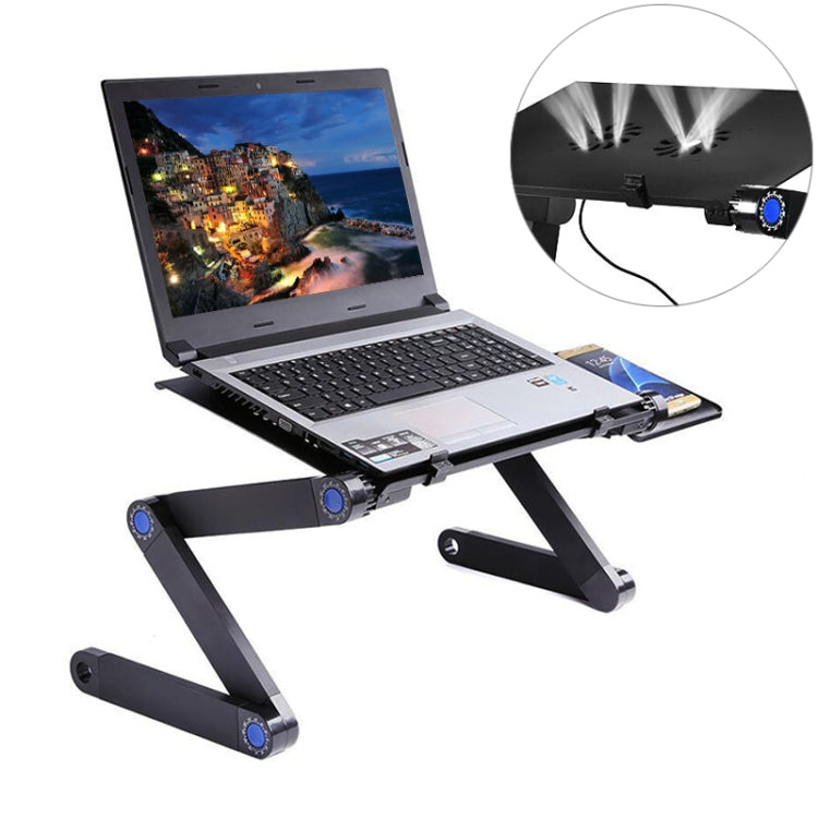 Support de bureau réglable pour PC avec ventilateurs et
