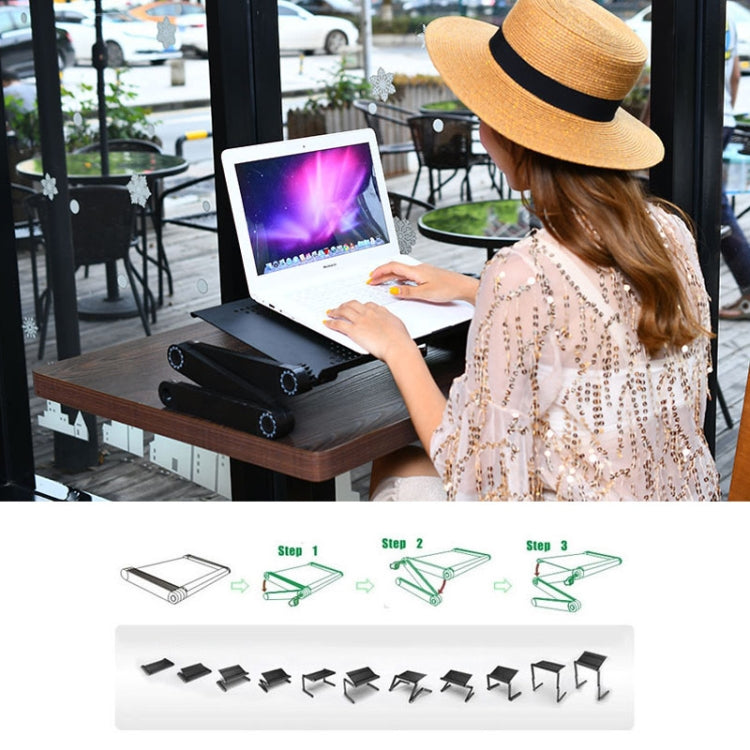 Support de bureau réglable pour PC avec ventilateurs et