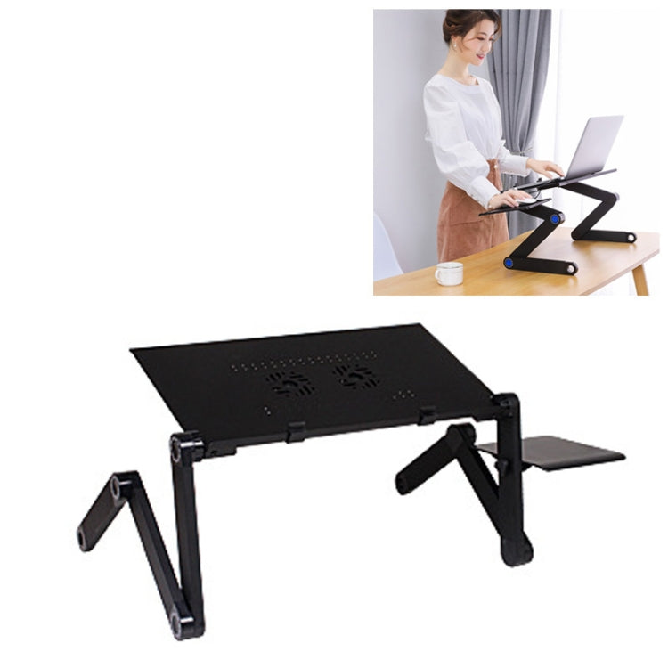 Support de bureau gaming pliable avec ventilateurs et tapis