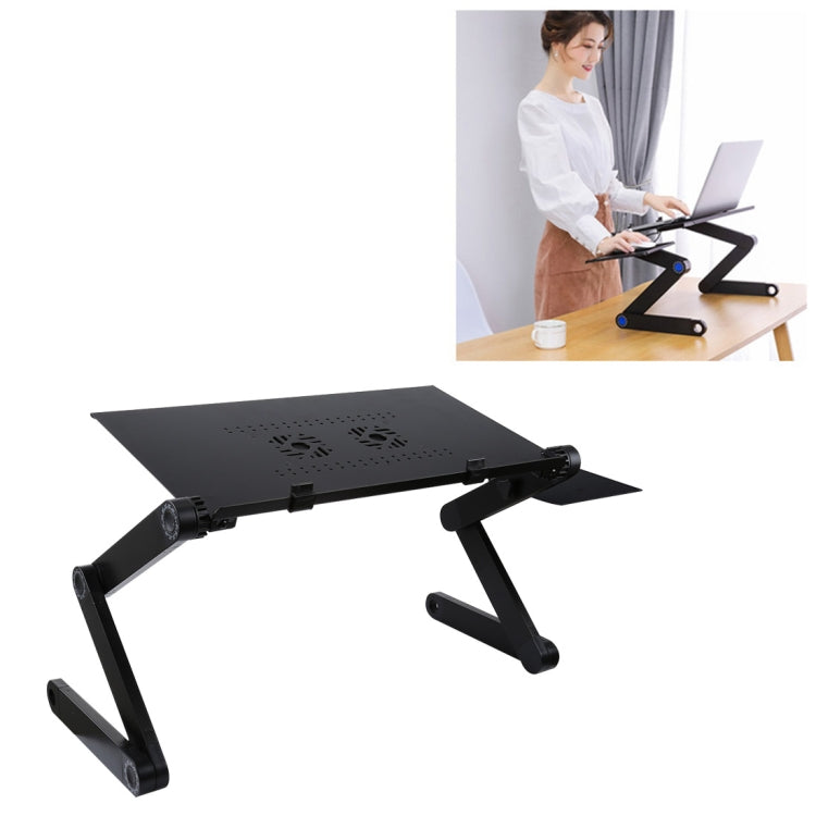 Support de bureau pliable pour PC avec ventilateurs et tapis