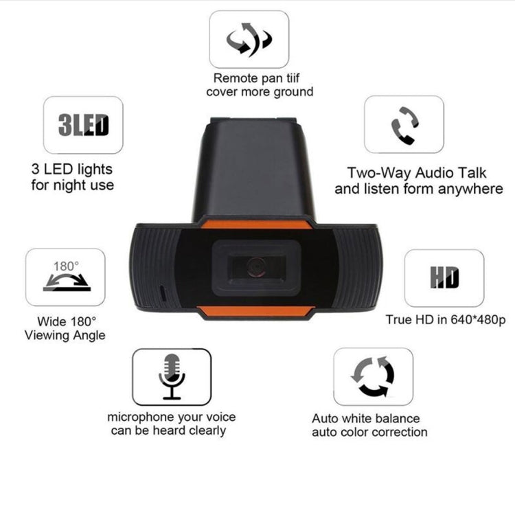 Webcam HD 480P 360° USB pour PC et Skype - A870