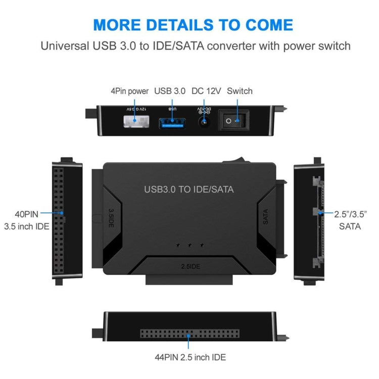 Câble adaptateur USB 3.0 vers SATA/IDE pour disque dur PC
