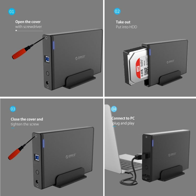 ORICO 7688U3 Vertical Aluminum External Hard Drive Enclosure
