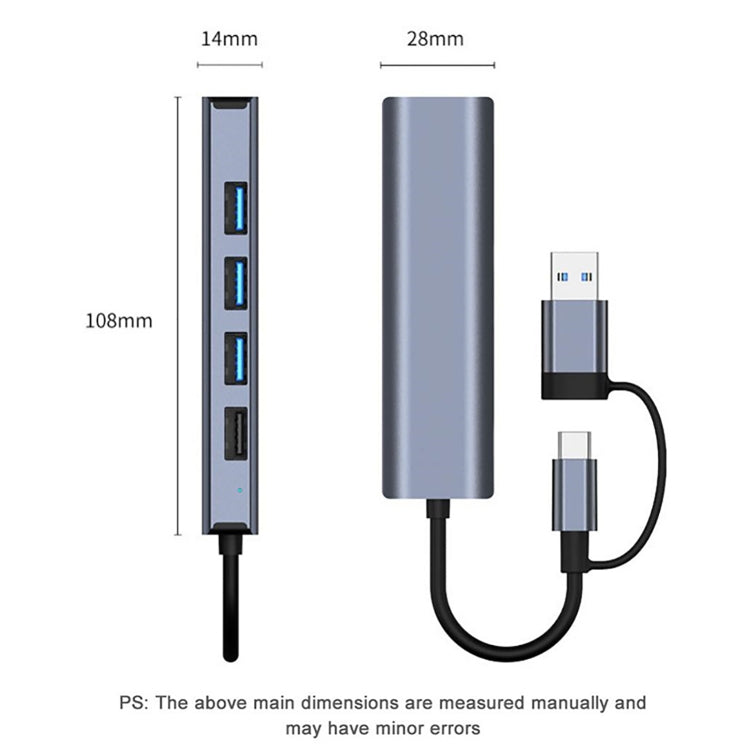 5-in-2 USB-C Hub Adapter for Gaming PC - BYL-2208
