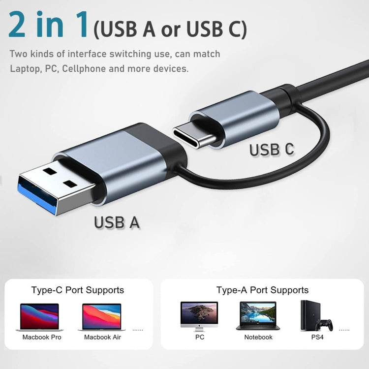 HUB USB 8 en 1 pour PC - Adaptateur multifonctionnel Type-C