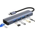 Adaptateur HUB USB-C 5 en 1 pour PC Gaming et Réseau 1000M