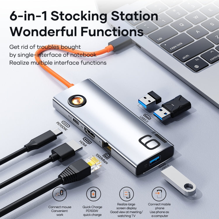 ROCK TR28 6-in-1 USB 3.0 Hub for 4K Gaming PC