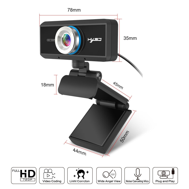 HXSJ S90 HD Webcam with Microphone for PC and Laptop