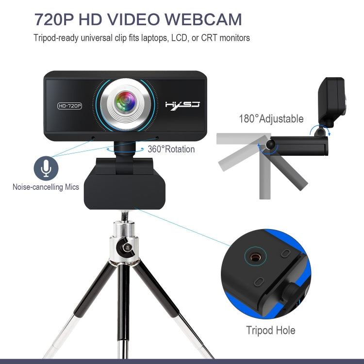 HXSJ S90 HD Webcam with Microphone for PC and Laptop