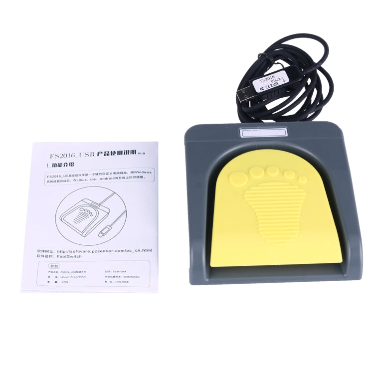 FS2016_USB PCsensor USB Pédale de Commande Clavier, Multimédia/Clavier/Manette de Jeu/Souris/Chaîne/B Fonctions d'acquisition d'images échographiques, 1 Foot Switch