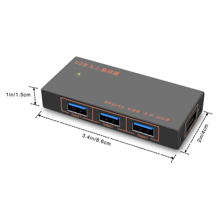 4-in-1 USB 3.0 Hub for PC - Practical Gaming Accessory