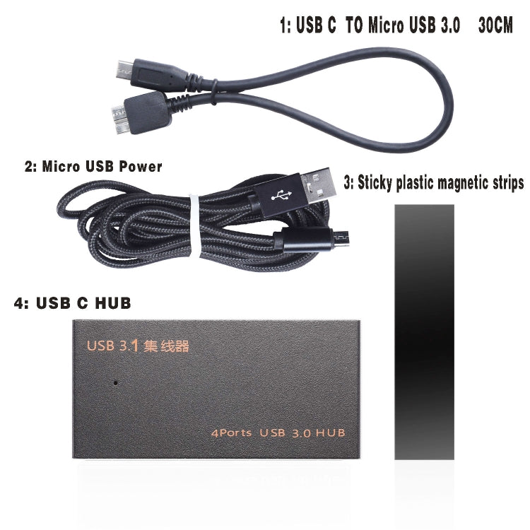 4-in-1 USB 3.0 Hub for PC - Practical Gaming Accessory