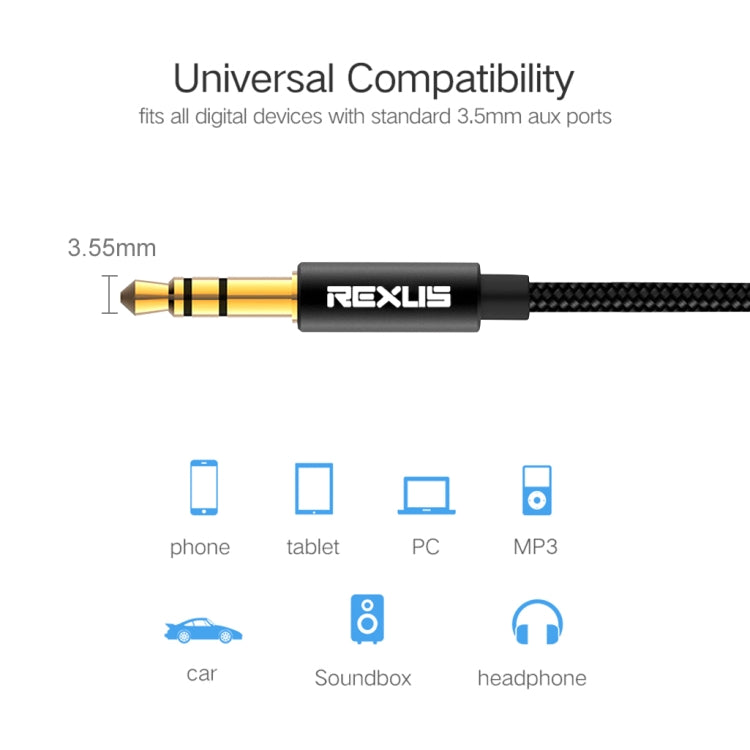 Câble Audio Jack AUX 3,5 mm Plaqué Or - 1,8 m pour PC