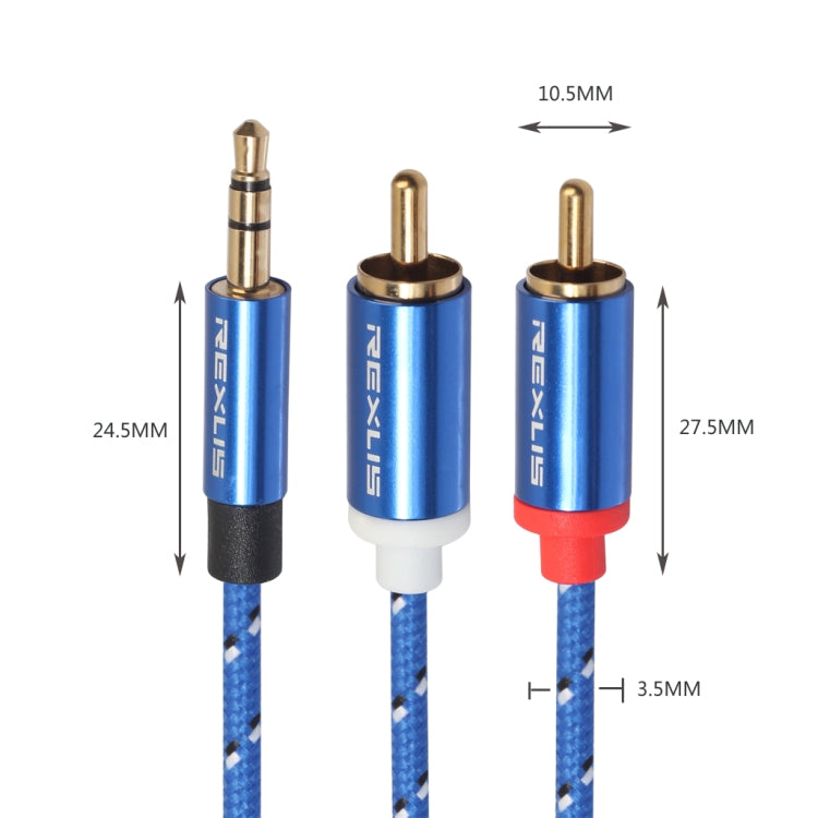 Câble audio tressé 0,5m RCA pour PC et haut-parleurs actifs