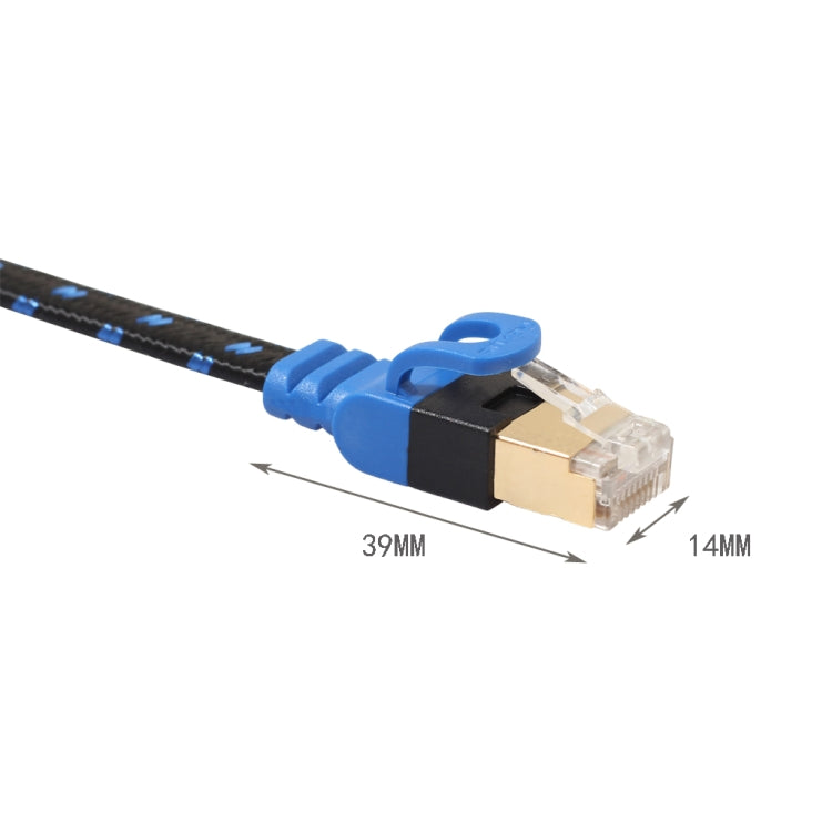 REXLIS CAT7-2 Câble réseau LAN tressé bicolore CAT7 Ethernet plat 10 Gigabit plaqué or pour modem routeur réseau LAN, avec connecteurs RJ45 blindés, longueur : 1 m, Length: 1m