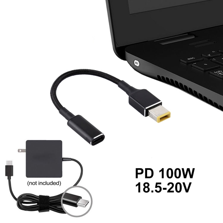 Adaptateur USB-C 100W pour PC Lenovo - Câble Tressé Nylon