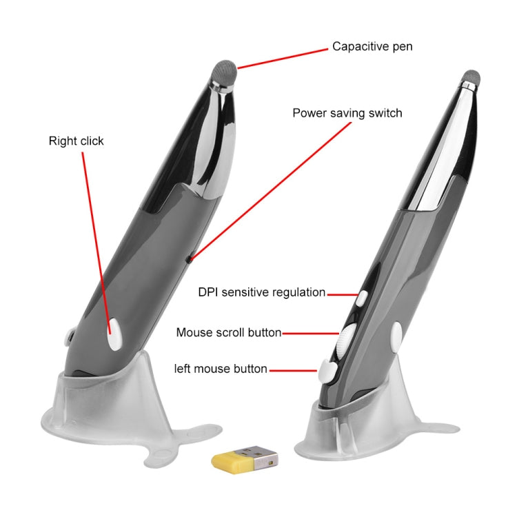 Souris optique sans fil gaming 4 touches avec stylet