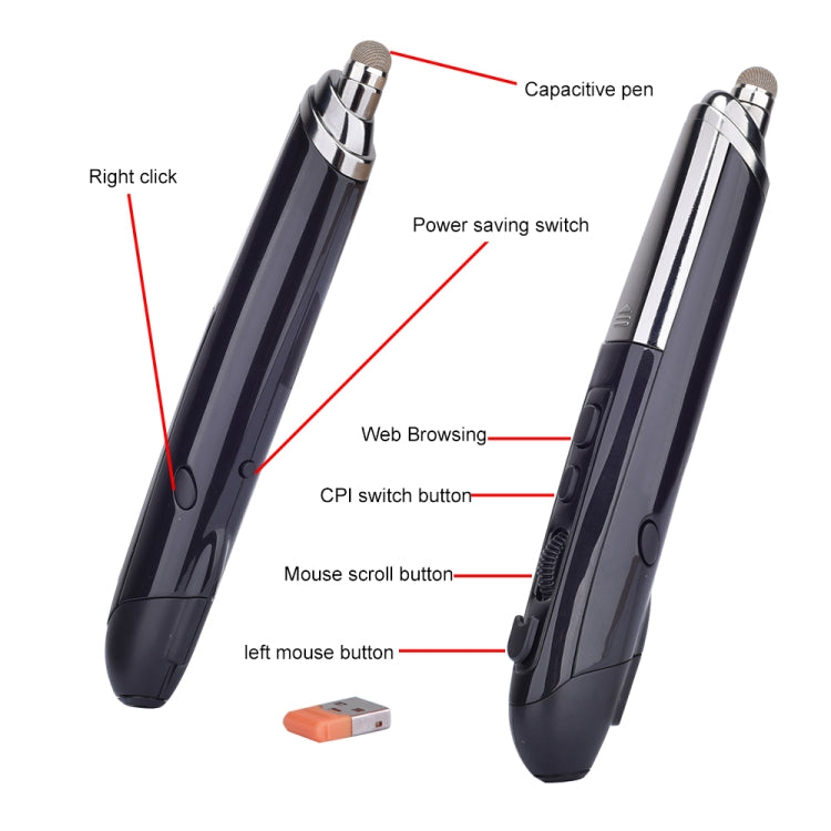 Souris gaming sans fil PR-08 : 6 touches et stylet inclus