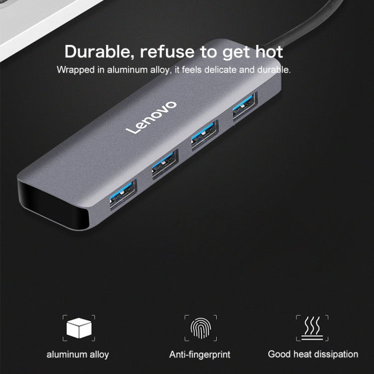 Hub Lenovo C04 Type-C 4 en 1 pour PC et accessoires gaming