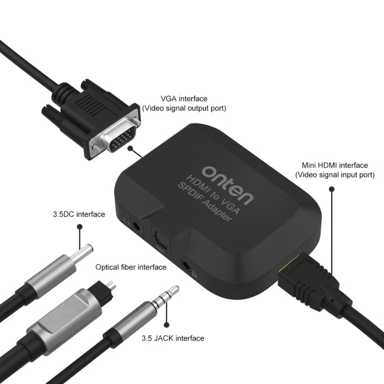 Convertisseur Audio HDMI vers VGA pour PC et TV - Onten