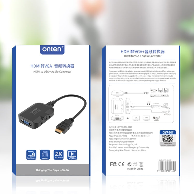 Convertisseur Audio HDMI vers VGA pour PC et TV - Onten