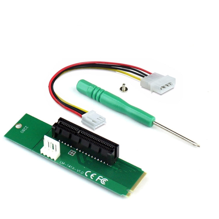 Adaptateur PCI-E 4X femelle vers NGFF M.2 M Key mâle, carte convertisseur avec câble d'alimentation