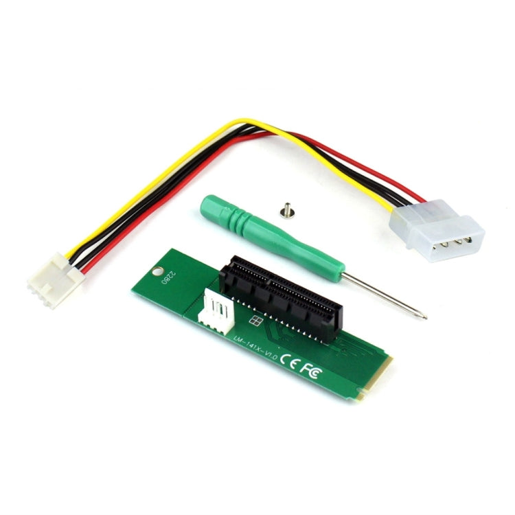 Adaptateur PCI-E 4X femelle vers NGFF M.2 M Key mâle, carte convertisseur avec câble d'alimentation