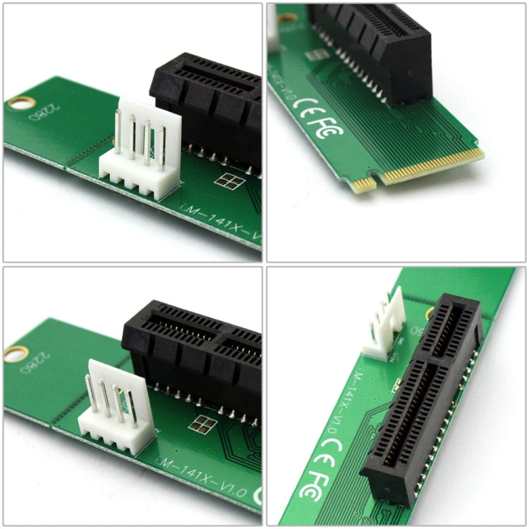 Adaptateur PCI-E 4X femelle vers NGFF M.2 M Key mâle, carte convertisseur avec câble d'alimentation