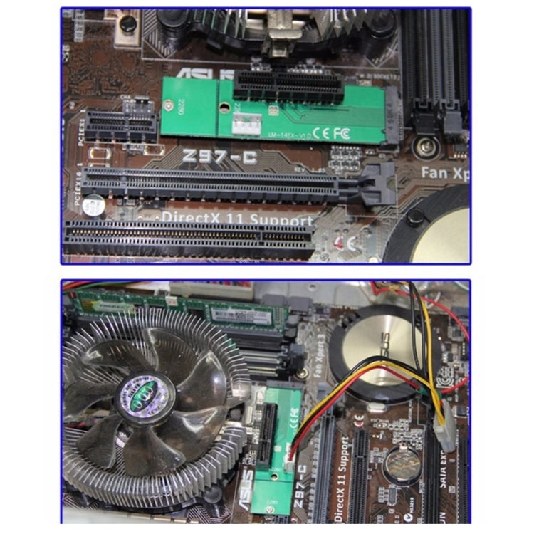 Adaptateur PCI-E 4X femelle vers NGFF M.2 M Key mâle, carte convertisseur avec câble d'alimentation