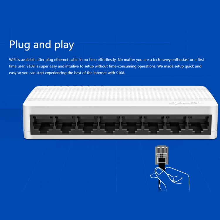 Switch Ethernet Tenda S108 8 ports pour PC gaming rapide