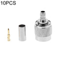 Connecteur coaxial RF mâle TNC pour câble RG58 - 10 pièces