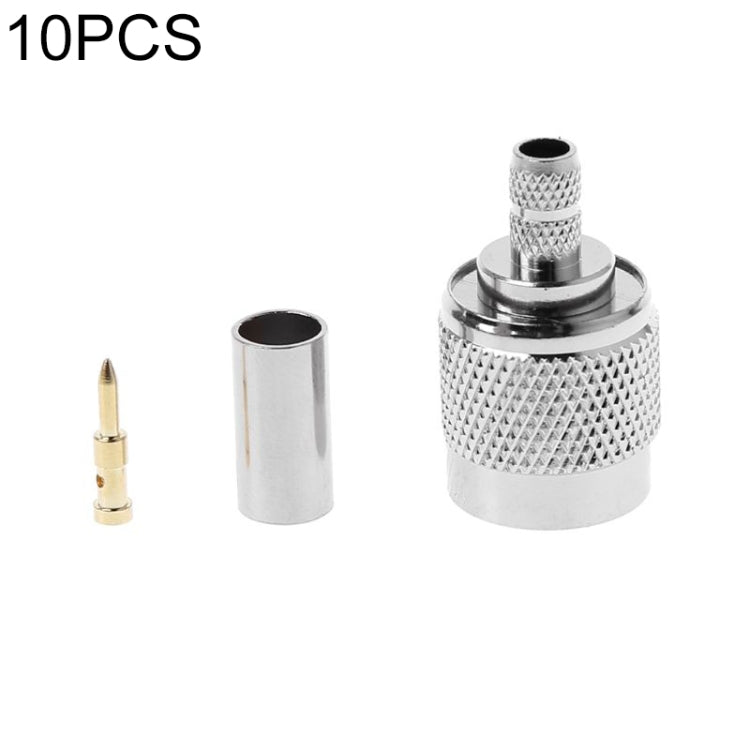 TNC Male RF Coaxial Connector for RG58 Cable - 10 pieces